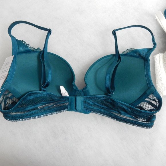 Auden Womens Bras 3 Pack Push Up & Lined Bralette White Turquoise Size 32A - Picture 4 of 16